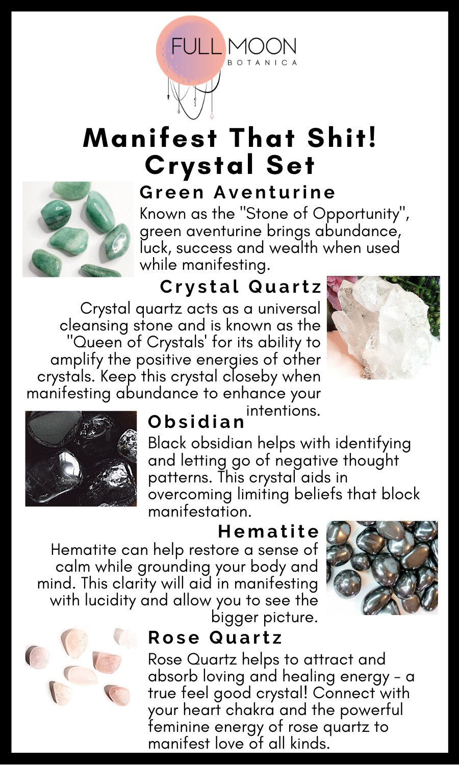Manifest That Shit Crystal Set